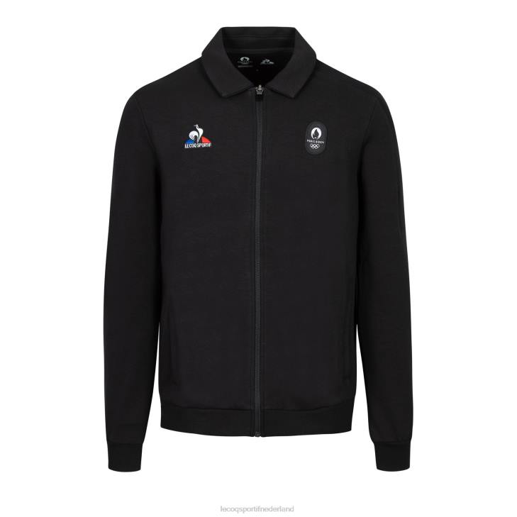 kleding LDBJ489 Heren Le Coq Sportif sweatshirt met ritssluiting zwart