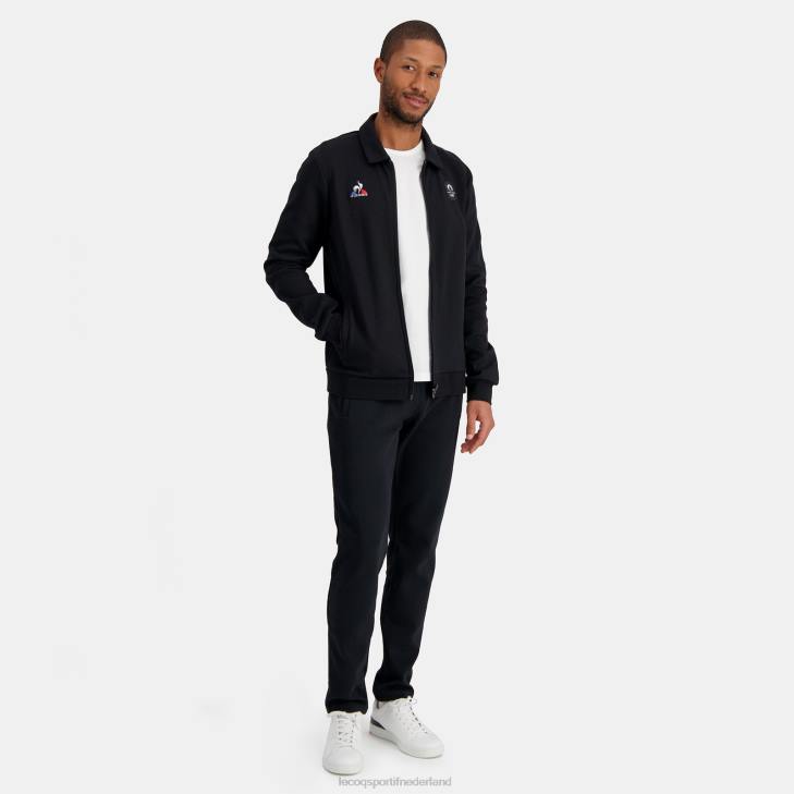 kleding LDBJ489 Heren Le Coq Sportif sweatshirt met ritssluiting zwart