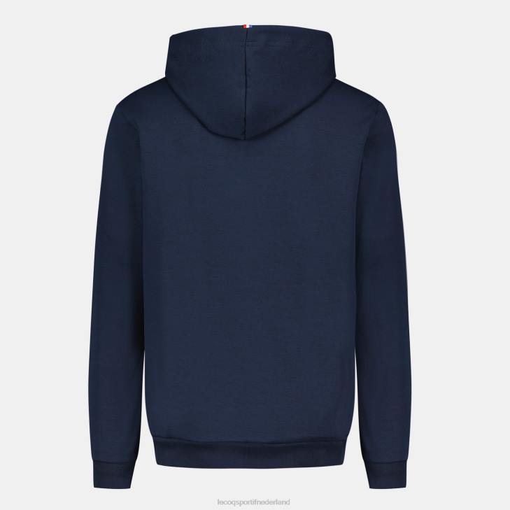 kleding LDBJ49 Heren Le Coq Sportif sweatshirt met capuchon en ritssluiting blauw