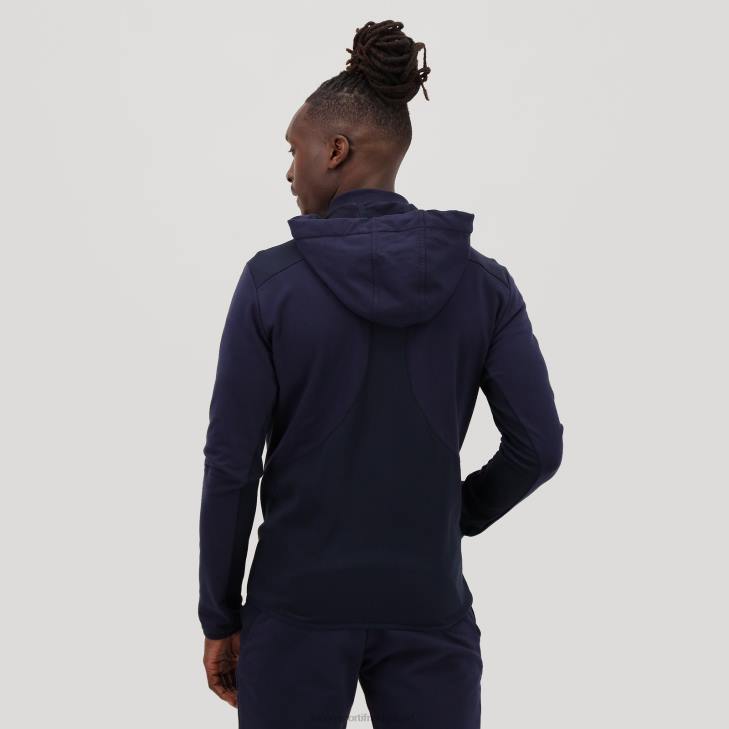 kleding LDBJ490 Heren Le Coq Sportif sweatshirt met capuchon en ritssluiting blauw