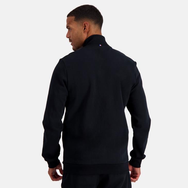 kleding LDBJ51 Heren Le Coq Sportif sweatshirt met ritssluiting zwart
