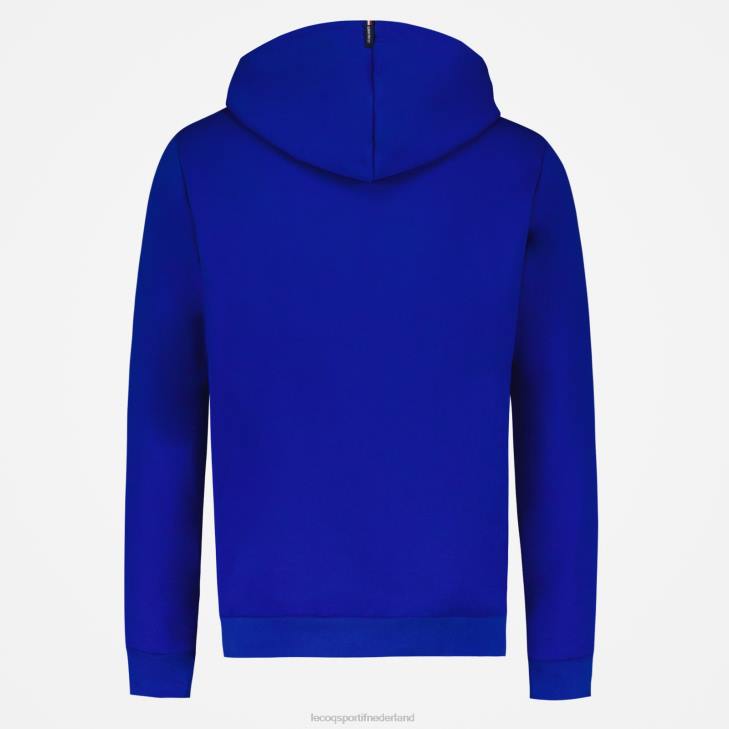 kleding LDBJ54 Heren Le Coq Sportif sweatshirt met capuchon en ritssluiting blauw