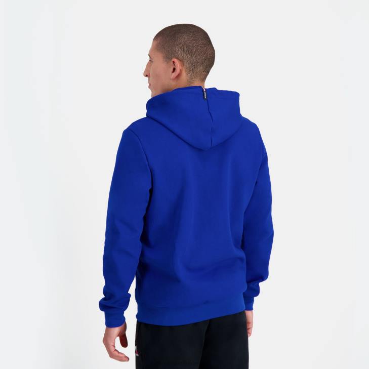 kleding LDBJ54 Heren Le Coq Sportif sweatshirt met capuchon en ritssluiting blauw