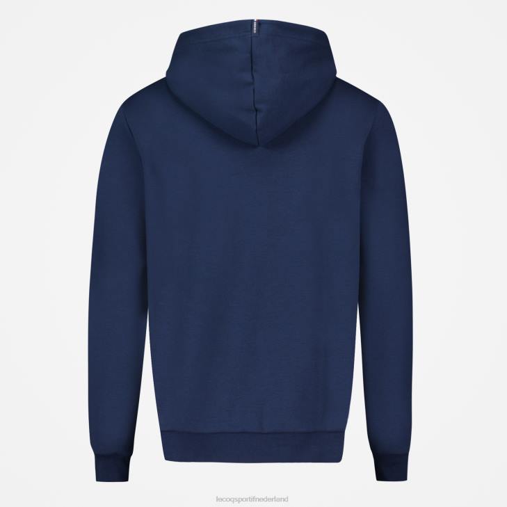 kleding LDBJ55 Heren Le Coq Sportif sweatshirt met capuchon en ritssluiting blauw