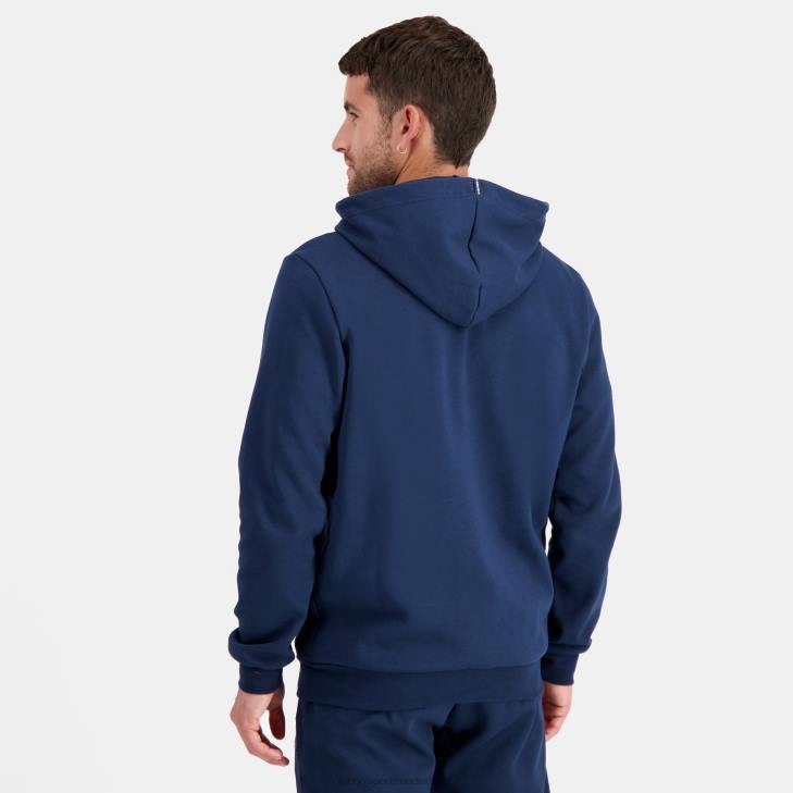 kleding LDBJ55 Heren Le Coq Sportif sweatshirt met capuchon en ritssluiting blauw