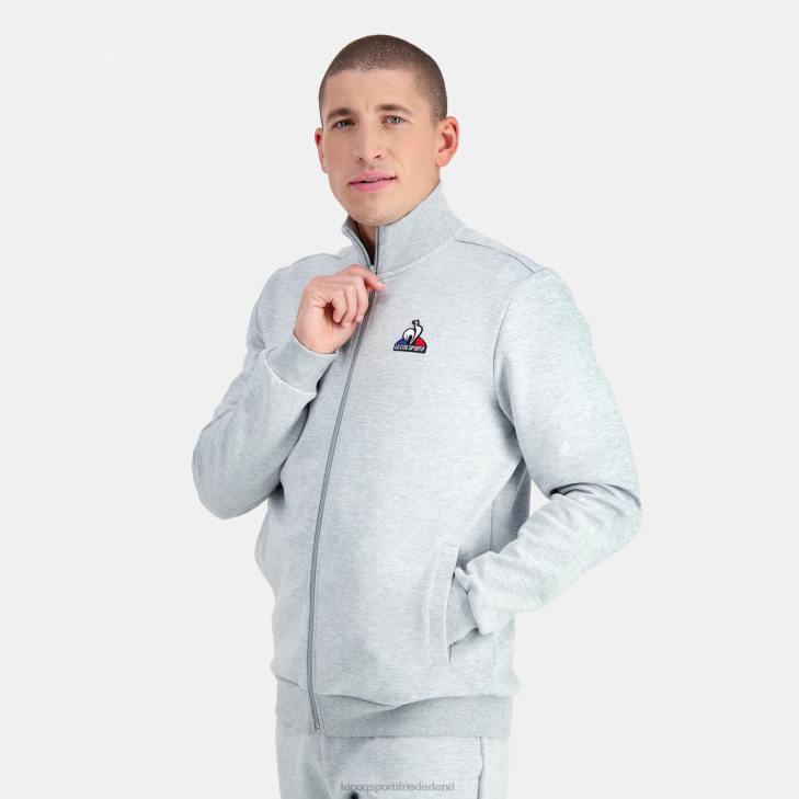 kleding LDBJ57 Heren Le Coq Sportif grijs sweatshirt met ritssluiting