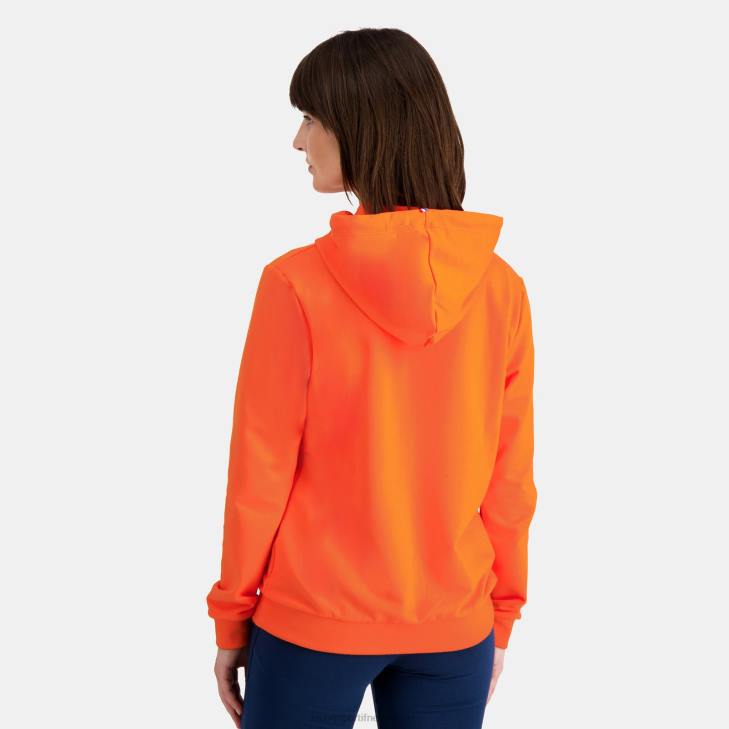 kleding LDBJ592 vrouwen Le Coq Sportif sweatshirt met capuchon oranje