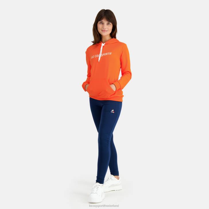 kleding LDBJ592 vrouwen Le Coq Sportif sweatshirt met capuchon oranje