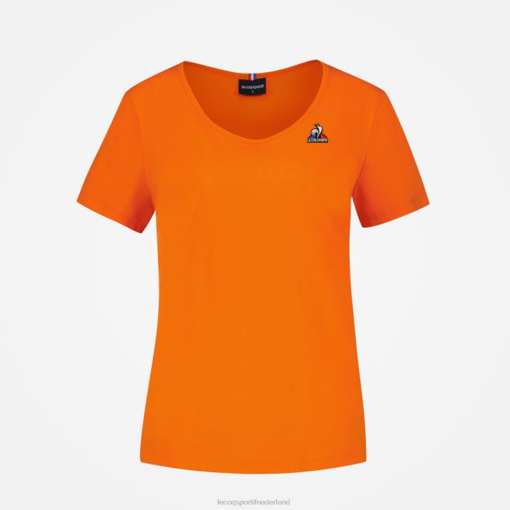 kleding LDBJ593 vrouwen Le Coq Sportif t-shirtje oranje