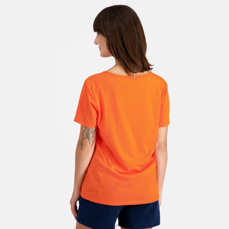 kleding LDBJ593 vrouwen Le Coq Sportif t-shirtje oranje