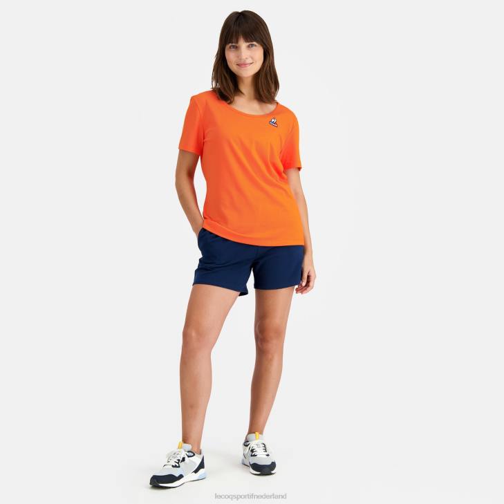 kleding LDBJ593 vrouwen Le Coq Sportif t-shirtje oranje