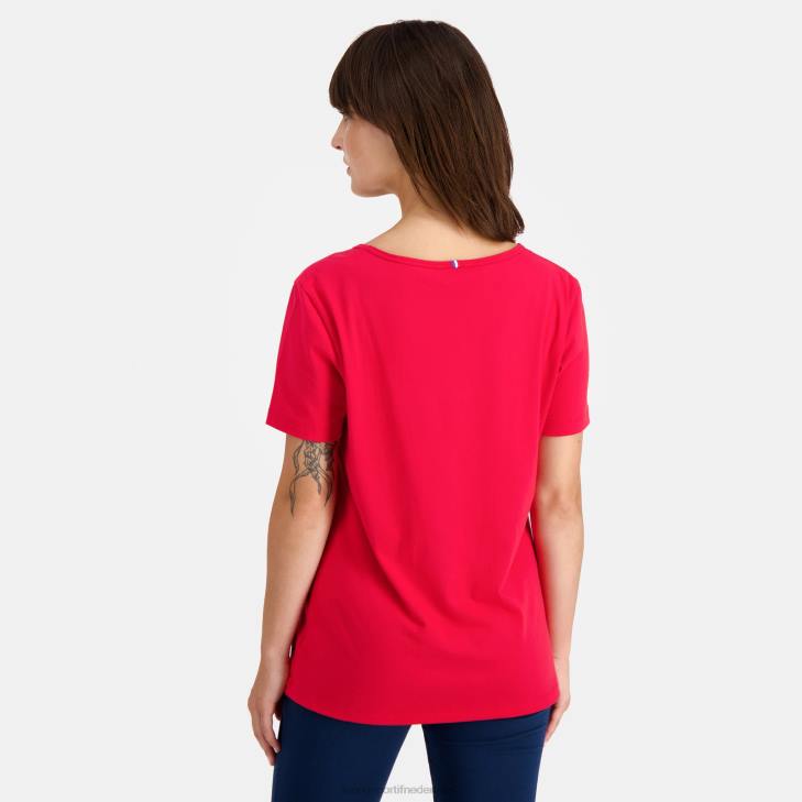 kleding LDBJ596 vrouwen Le Coq Sportif t-shirt rood