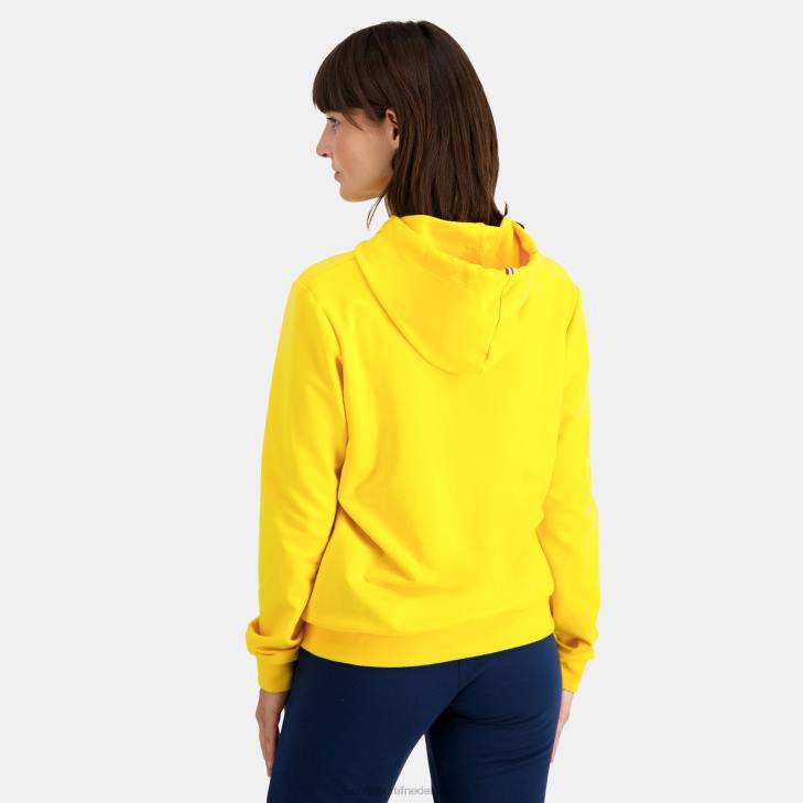 kleding LDBJ598 vrouwen Le Coq Sportif sweatshirt met capuchon geel