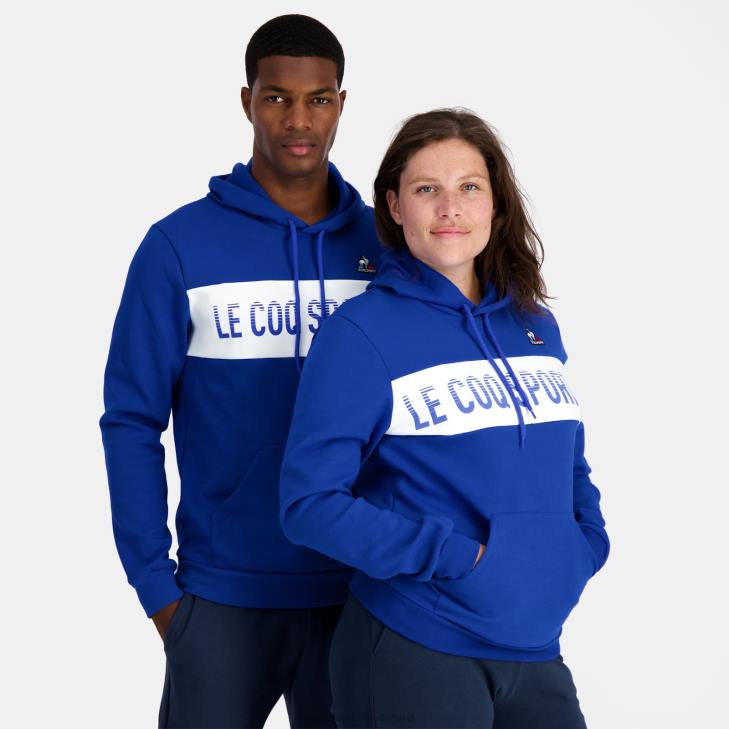 kleding LDBJ6 Heren Le Coq Sportif sweatshirt met capuchon blauw