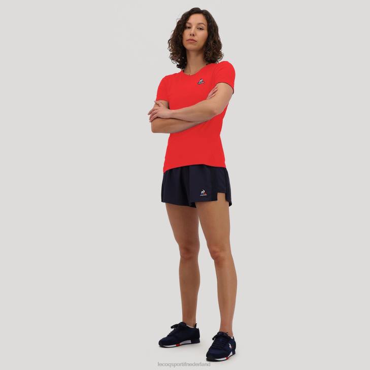 kleding LDBJ600 vrouwen Le Coq Sportif t-shirt rood