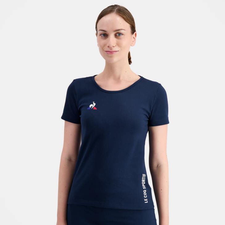 kleding LDBJ609 vrouwen Le Coq Sportif t-shirtje blauw