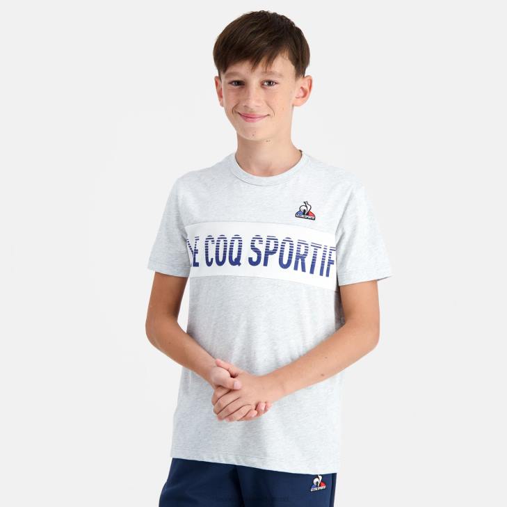 kleding LDBJ640 kinderen Le Coq Sportif t-shirt grijs