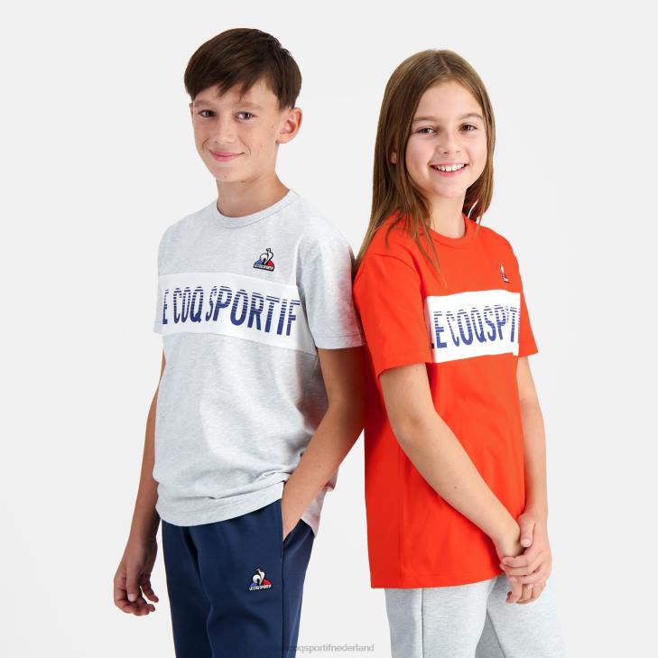 kleding LDBJ640 kinderen Le Coq Sportif t-shirt grijs