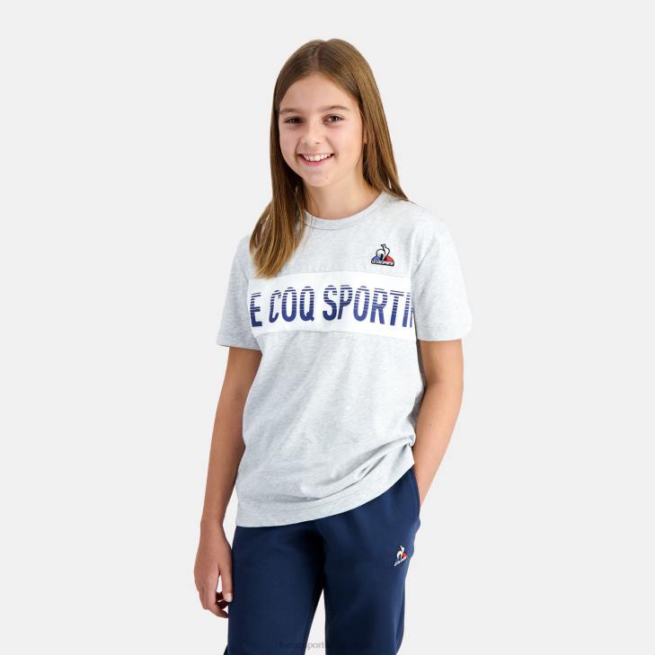kleding LDBJ640 kinderen Le Coq Sportif t-shirt grijs