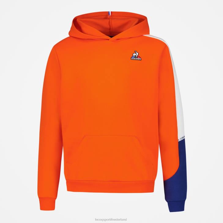 kleding LDBJ643 kinderen Le Coq Sportif sweatshirt met capuchon oranje