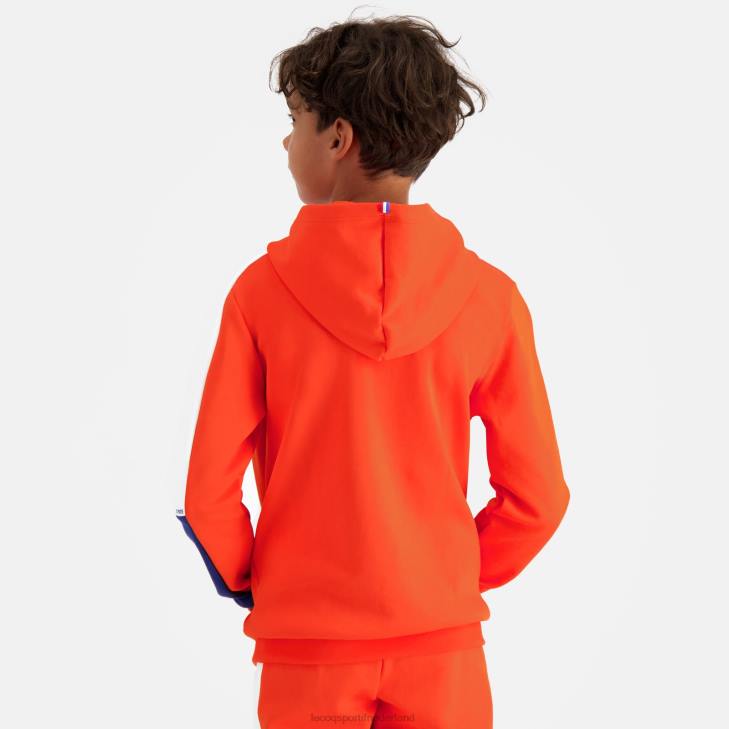 kleding LDBJ643 kinderen Le Coq Sportif sweatshirt met capuchon oranje