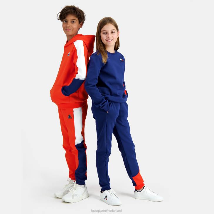 kleding LDBJ643 kinderen Le Coq Sportif sweatshirt met capuchon oranje
