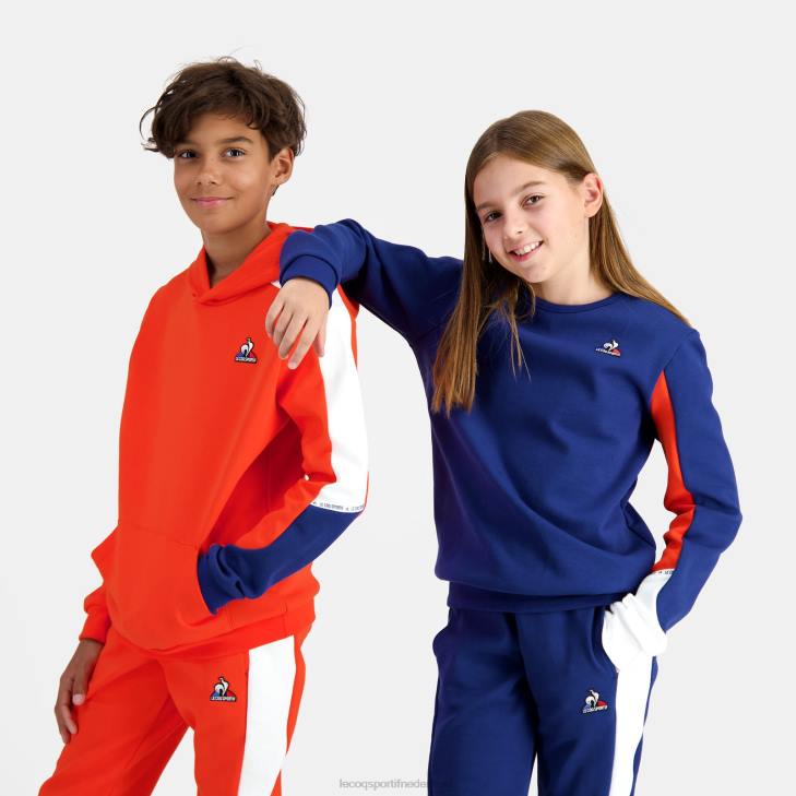 kleding LDBJ643 kinderen Le Coq Sportif sweatshirt met capuchon oranje