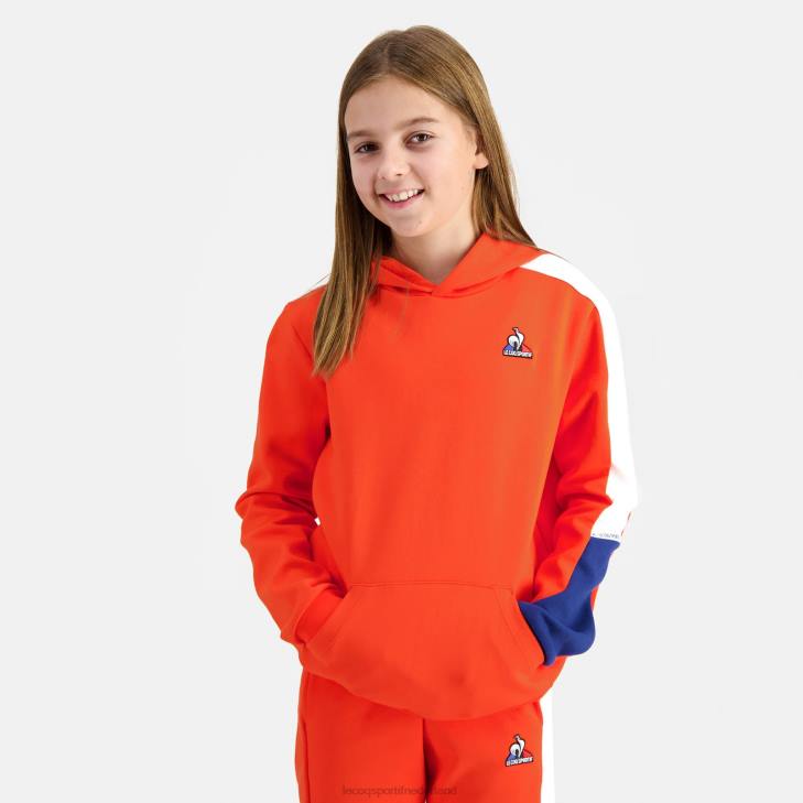 kleding LDBJ643 kinderen Le Coq Sportif sweatshirt met capuchon oranje