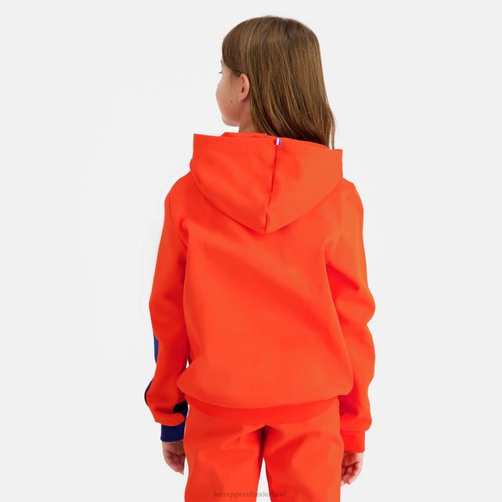 kleding LDBJ643 kinderen Le Coq Sportif sweatshirt met capuchon oranje