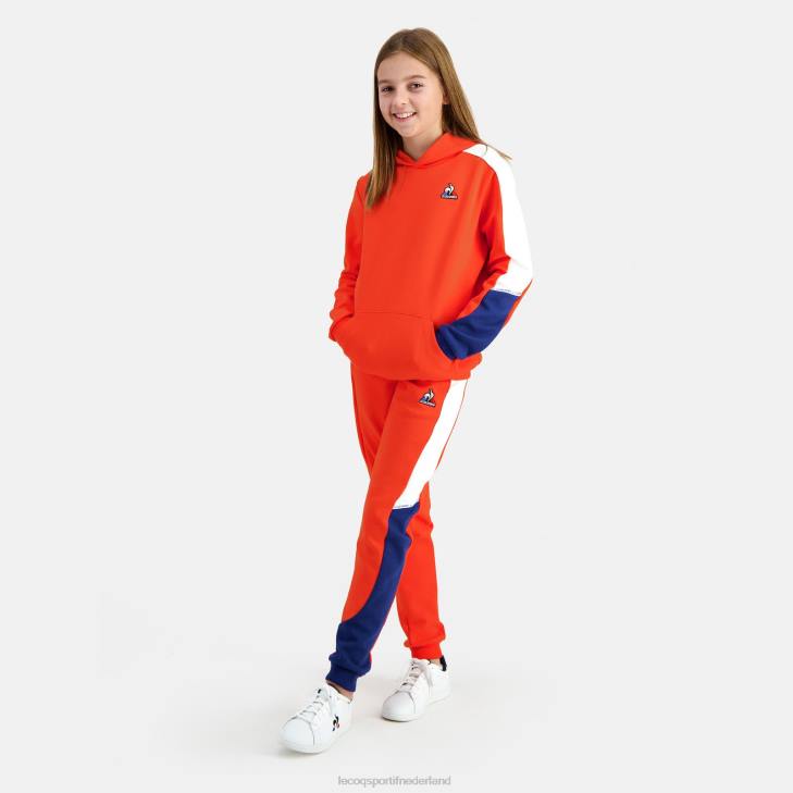 kleding LDBJ643 kinderen Le Coq Sportif sweatshirt met capuchon oranje
