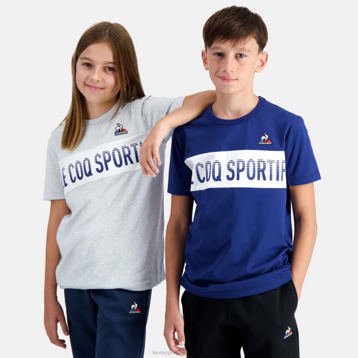 kleding LDBJ644 kinderen Le Coq Sportif t-shirtje blauw