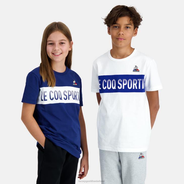kleding LDBJ646 kinderen Le Coq Sportif t-shirtje wit