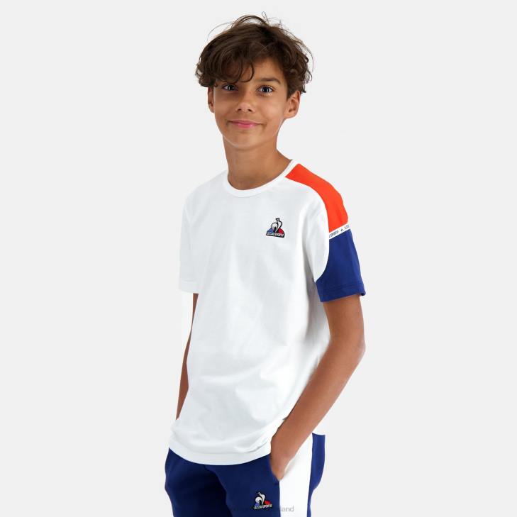 kleding LDBJ649 kinderen Le Coq Sportif t-shirtje wit