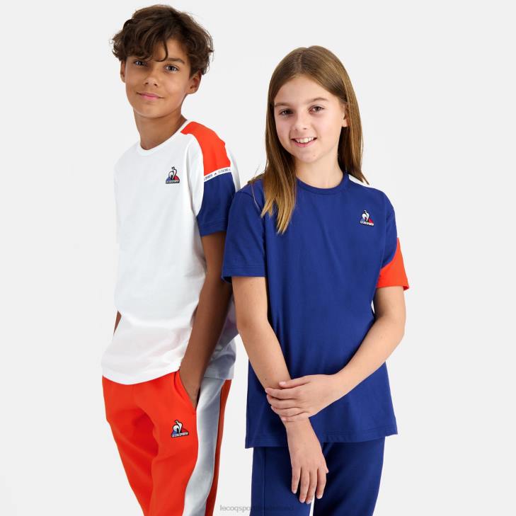 kleding LDBJ649 kinderen Le Coq Sportif t-shirtje wit