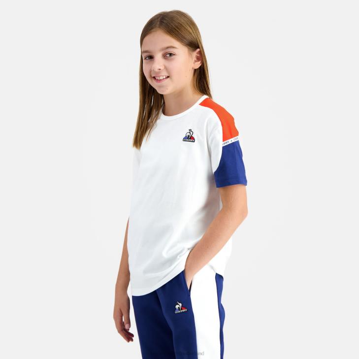 kleding LDBJ649 kinderen Le Coq Sportif t-shirtje wit