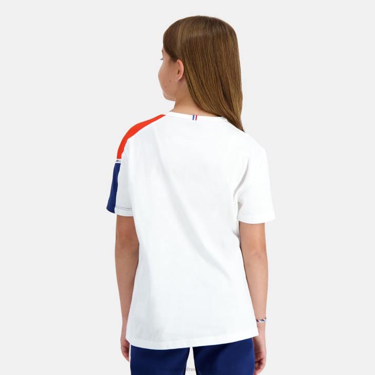 kleding LDBJ649 kinderen Le Coq Sportif t-shirtje wit