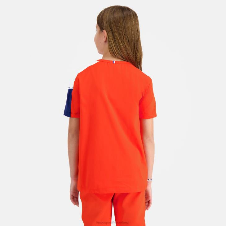 kleding LDBJ650 kinderen Le Coq Sportif t-shirtje oranje