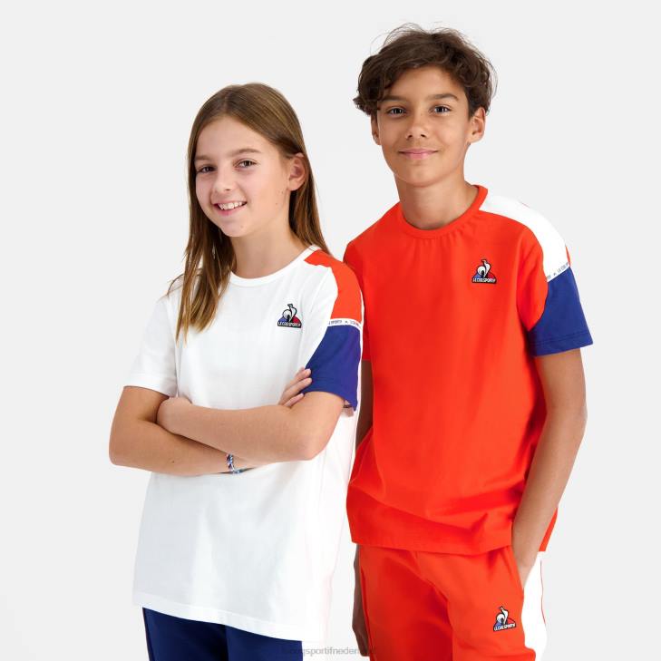 kleding LDBJ650 kinderen Le Coq Sportif t-shirtje oranje