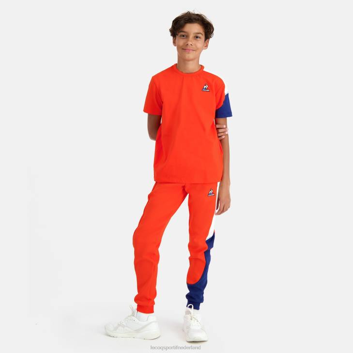 kleding LDBJ650 kinderen Le Coq Sportif t-shirtje oranje