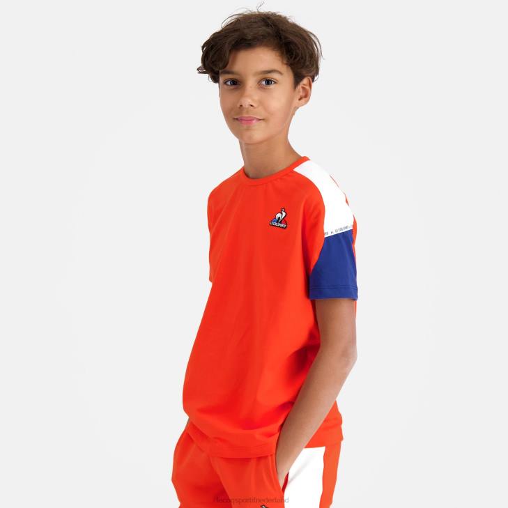 kleding LDBJ650 kinderen Le Coq Sportif t-shirtje oranje