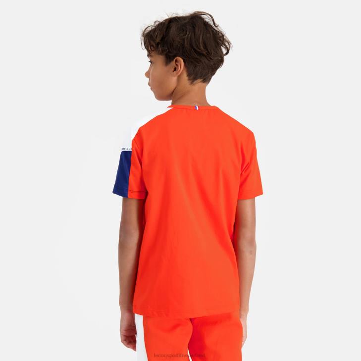 kleding LDBJ650 kinderen Le Coq Sportif t-shirtje oranje