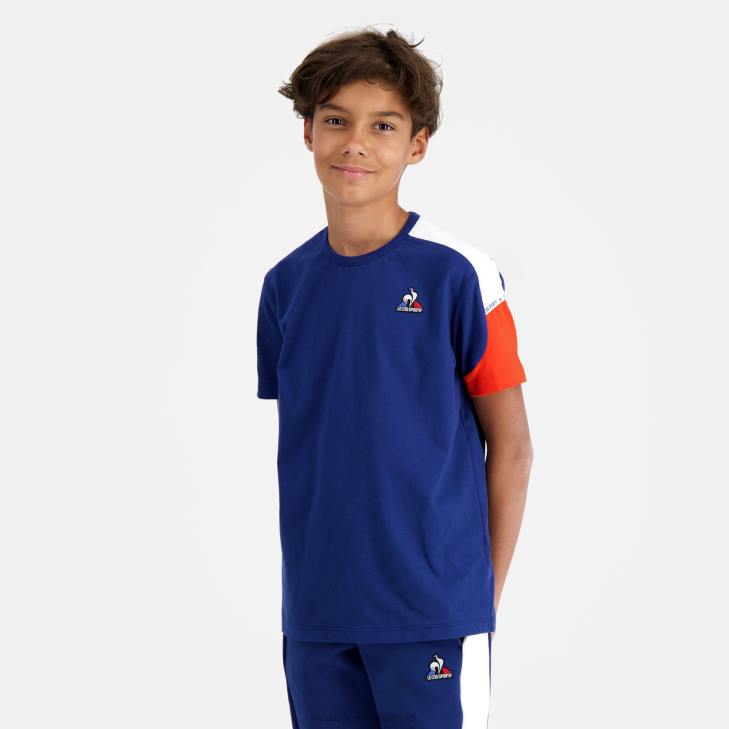 kleding LDBJ651 kinderen Le Coq Sportif t-shirtje blauw