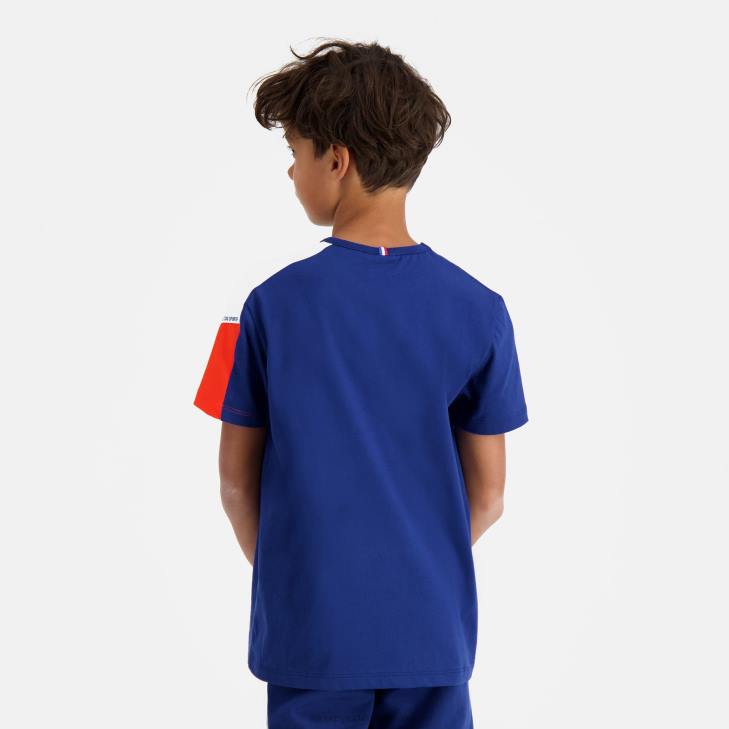 kleding LDBJ651 kinderen Le Coq Sportif t-shirtje blauw