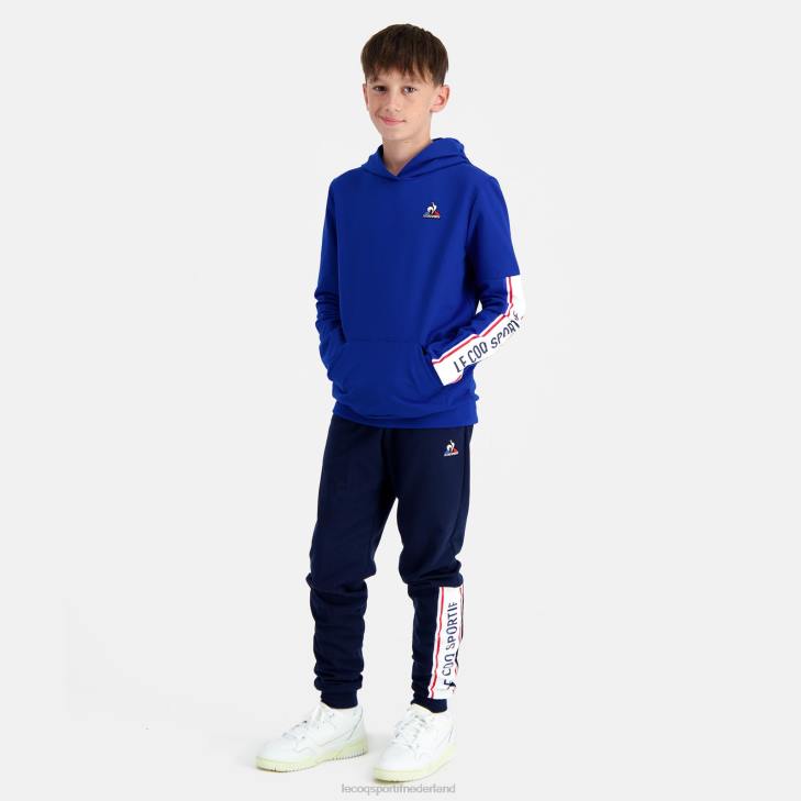 kleding LDBJ653 kinderen Le Coq Sportif sweatshirt met capuchon blauw