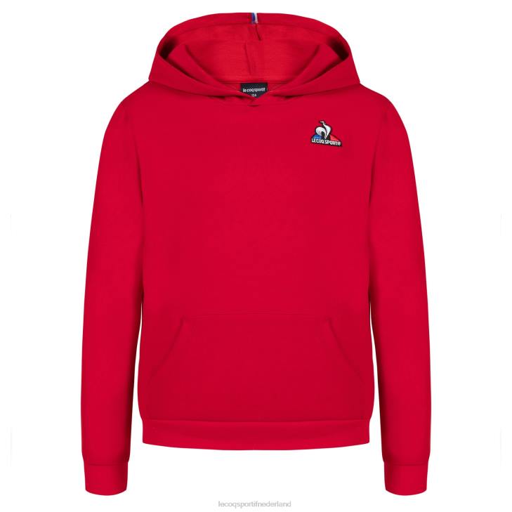 kleding LDBJ668 kinderen Le Coq Sportif sweatshirt met capuchon rood