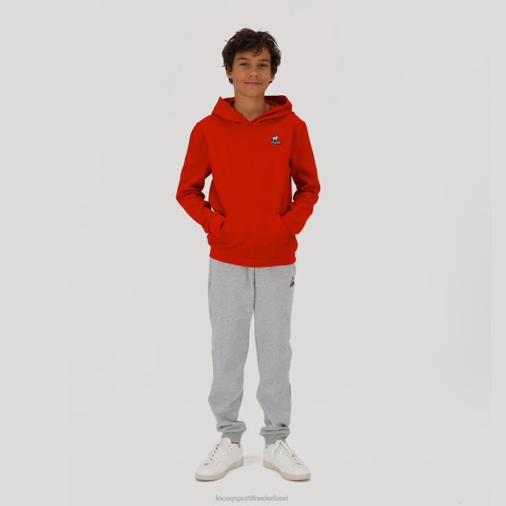 kleding LDBJ668 kinderen Le Coq Sportif sweatshirt met capuchon rood