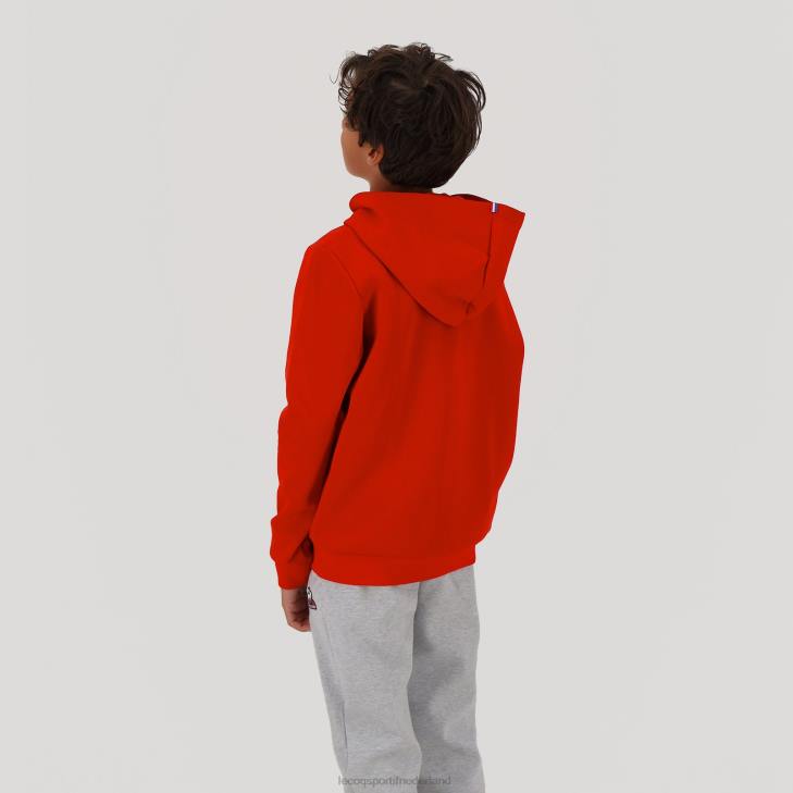 kleding LDBJ668 kinderen Le Coq Sportif sweatshirt met capuchon rood