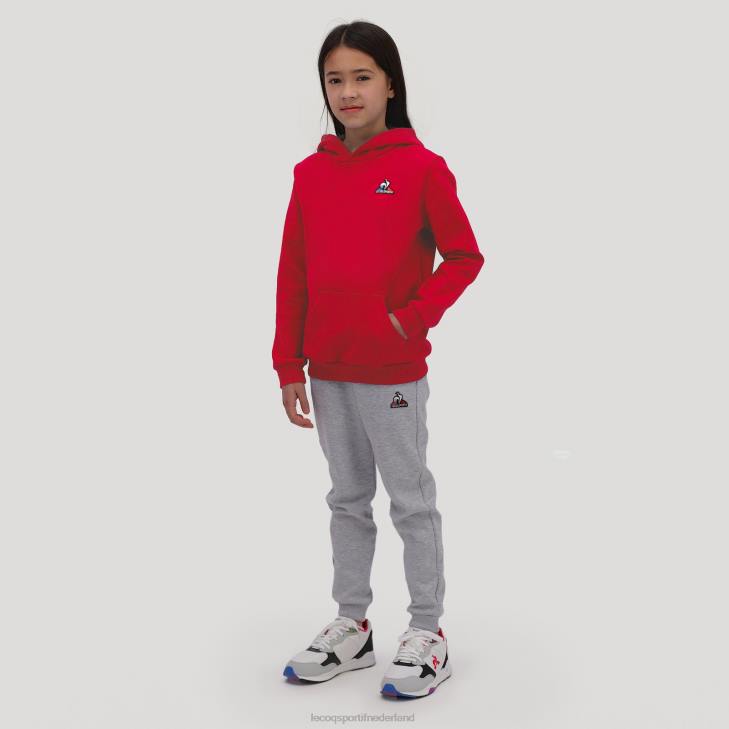 kleding LDBJ668 kinderen Le Coq Sportif sweatshirt met capuchon rood