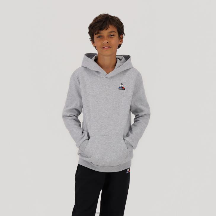 kleding LDBJ669 kinderen Le Coq Sportif sweatshirt met capuchon grijs