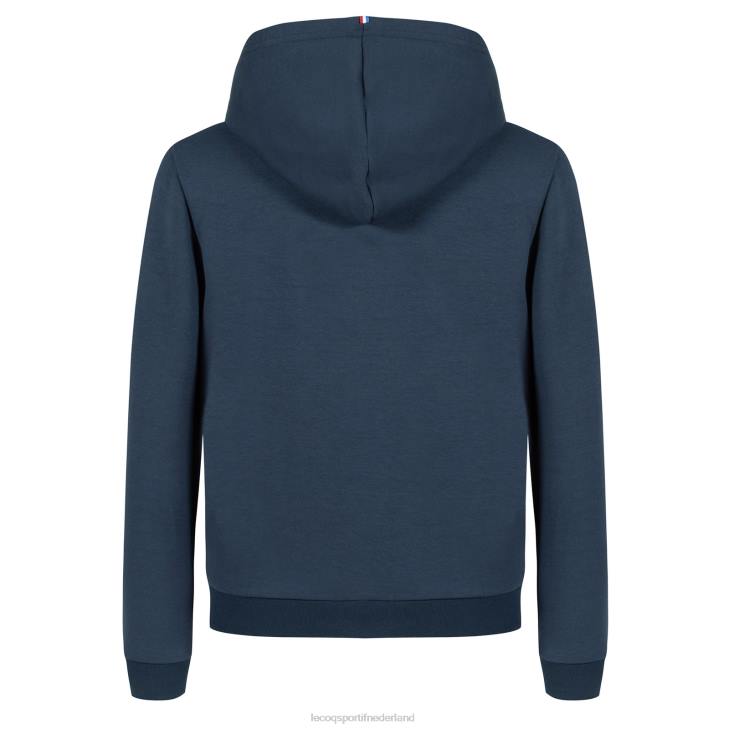 kleding LDBJ670 kinderen Le Coq Sportif sweatshirt met capuchon en ritssluiting blauw